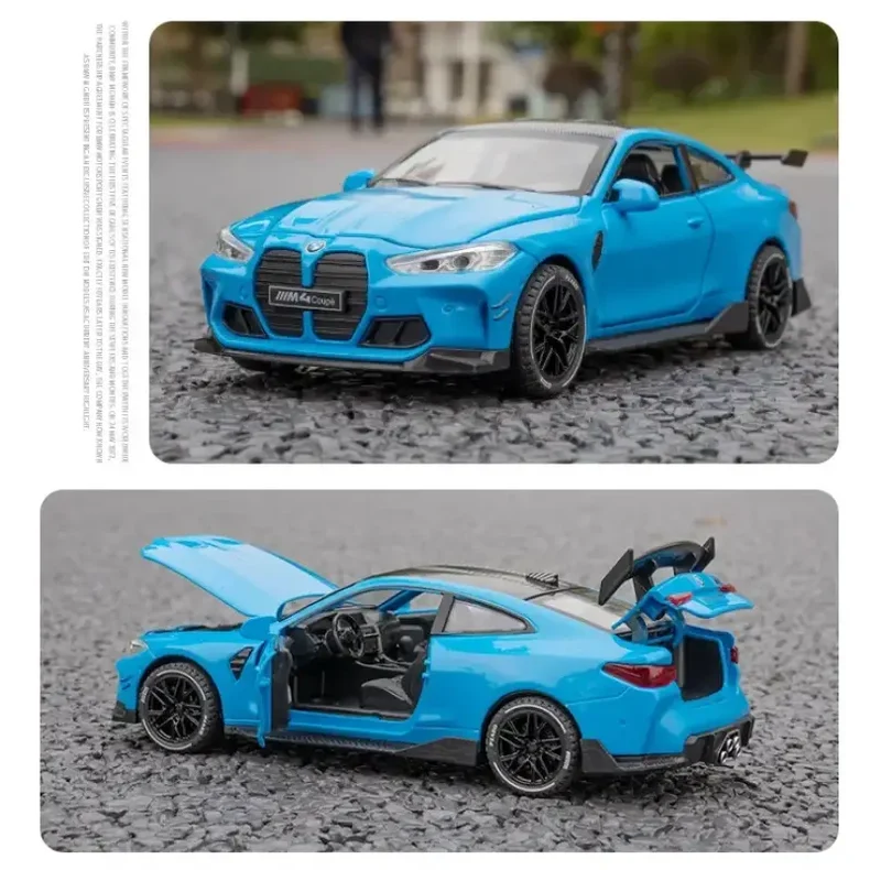 BMW M4 1:32 Model Samochodu Metalowy Dźwięk i Światło
