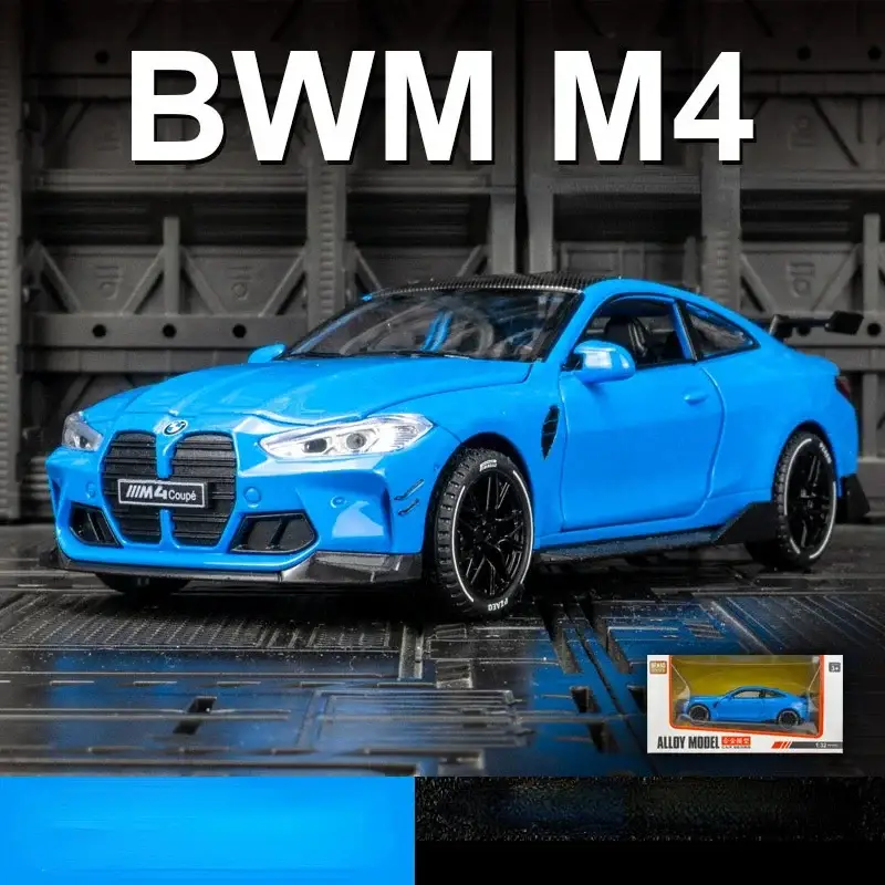 BMW M4 1:32 Model Samochodu Metalowy Dźwięk i Światło