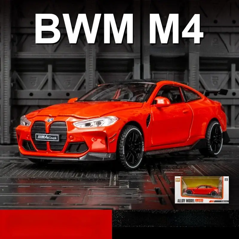 BMW M4 1:32 Model Samochodu Metalowy Dźwięk i Światło