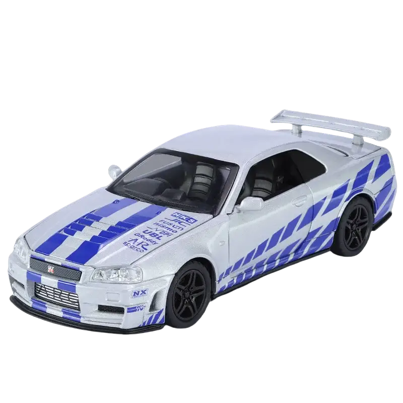 Nissan GTR R34 Skyline 1:32 Model Samochodu Metalowy Dźwięk i Światło