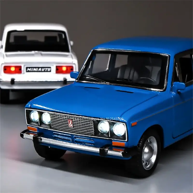 LADA 1:24 Model Samochodu Metalowy Otwierane Drzwi Dźwięk Mechanizm Cofania