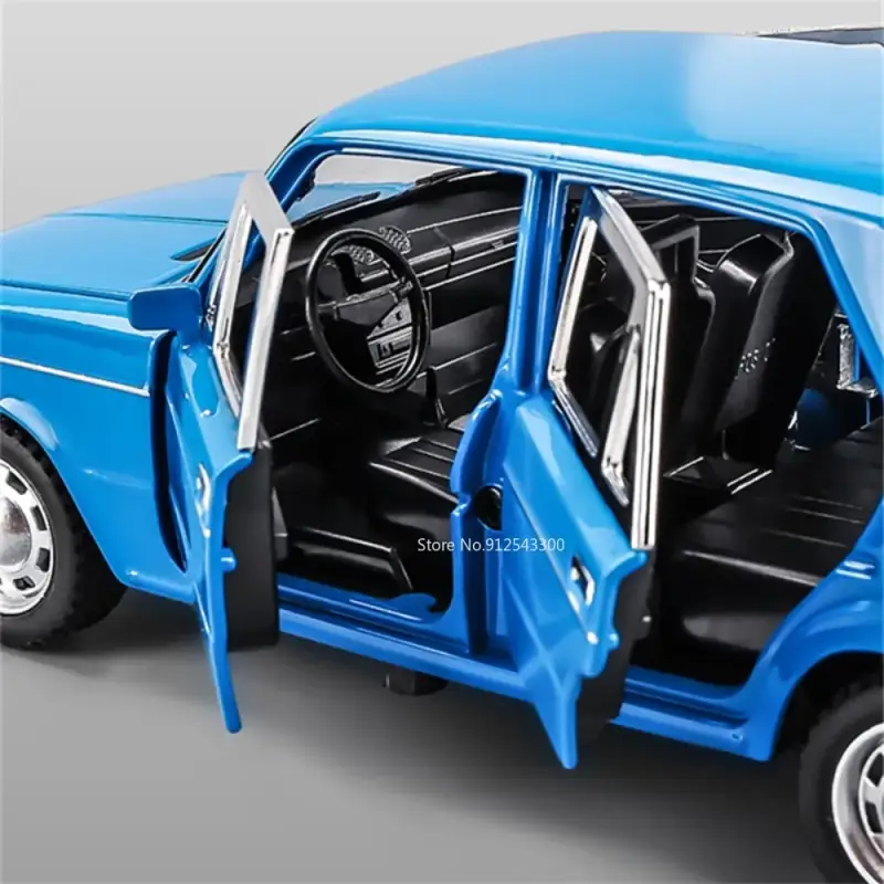 LADA 1:24 Model Samochodu Metalowy Otwierane Drzwi Dźwięk Mechanizm Cofania