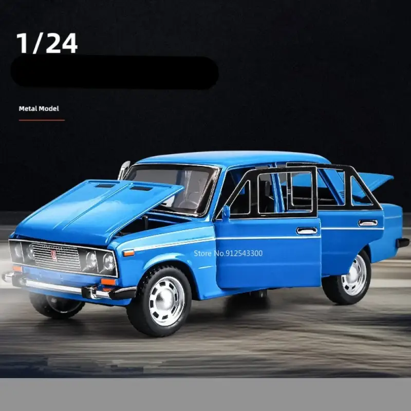 LADA 1:24 Model Samochodu Metalowy Otwierane Drzwi Dźwięk Mechanizm Cofania