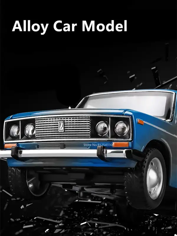 LADA 1:24 Model Samochodu Metalowy Otwierane Drzwi Dźwięk Mechanizm Cofania