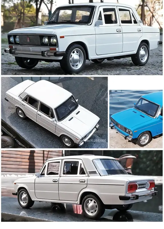 LADA 1:24 Model Samochodu Metalowy Otwierane Drzwi Dźwięk Mechanizm Cofania