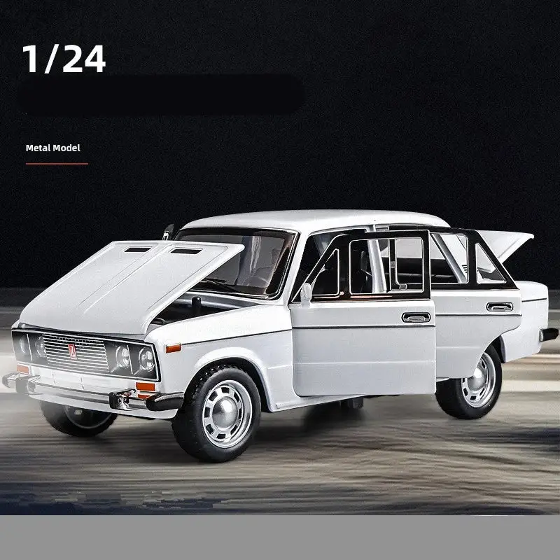 LADA 1:24 Model Samochodu Metalowy Otwierane Drzwi Dźwięk Mechanizm Cofania