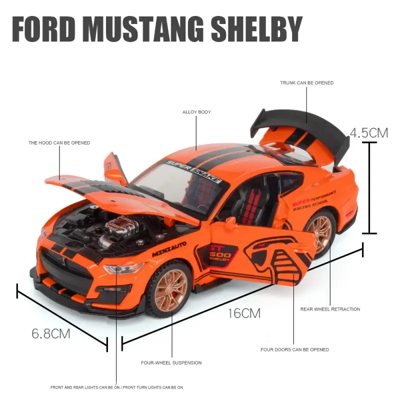 Ford Mustang GT500 1:32 Model Samochodu Metalowy Fast & Furious