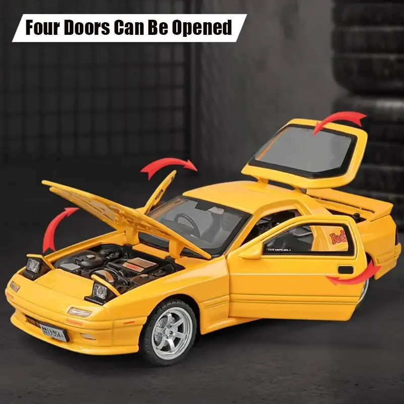 Mazda RX-7 FC3S RED SUNS 1:32 Model Samochodu Die-Cast
