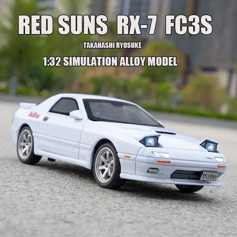 Mazda RX-7 FC3S RED SUNS 1:32 Model Samochodu Die-Cast