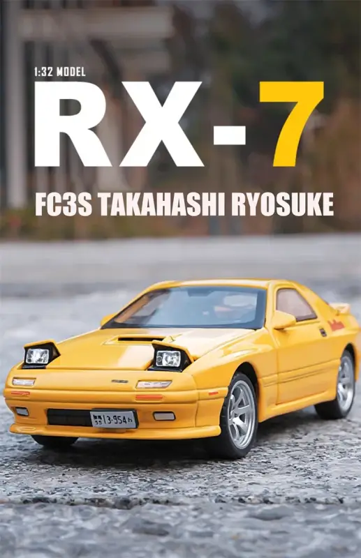 Mazda RX-7 FC3S RED SUNS 1:32 Model Samochodu Die-Cast