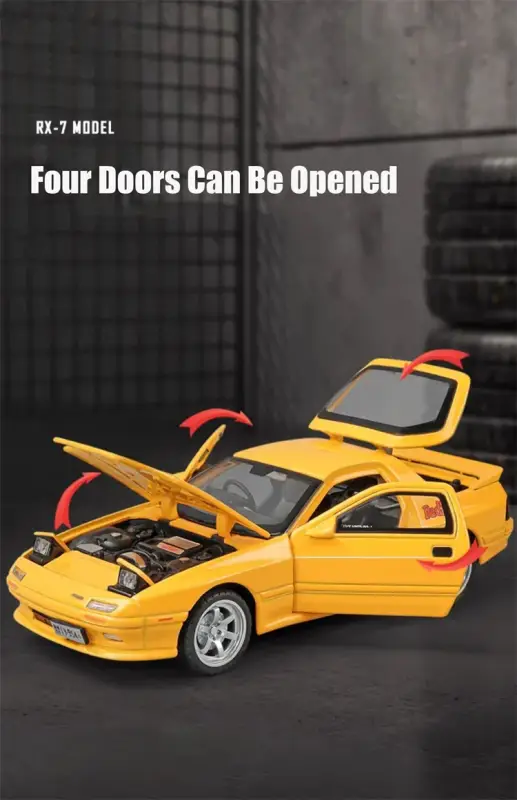 Mazda RX-7 FC3S RED SUNS 1:32 Model Samochodu Die-Cast