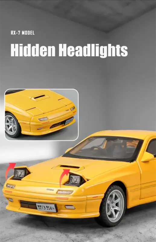 Mazda RX-7 FC3S RED SUNS 1:32 Model Samochodu Die-Cast