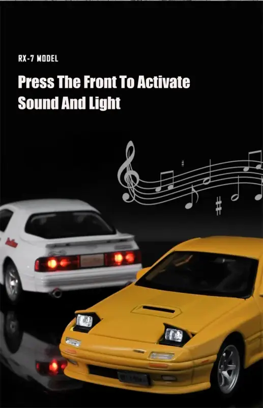 Mazda RX-7 FC3S RED SUNS 1:32 Model Samochodu Die-Cast