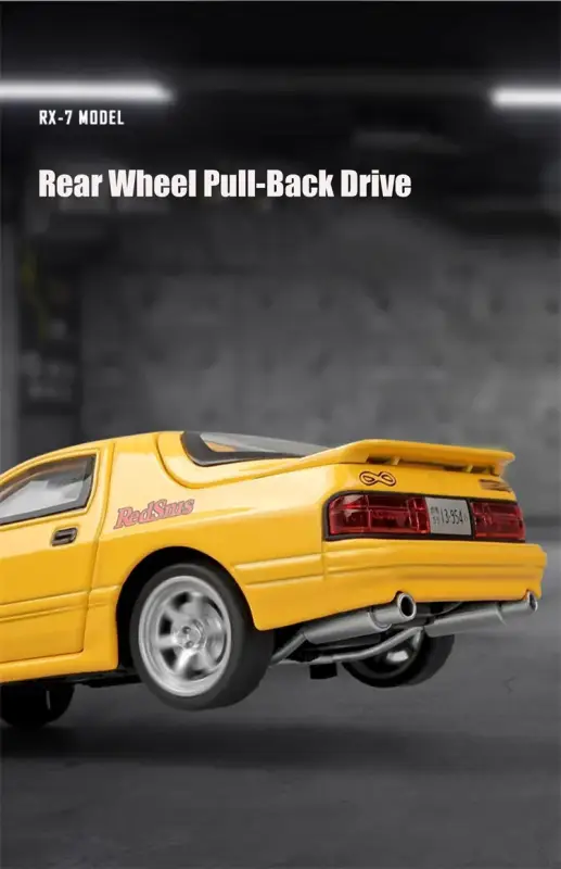 Mazda RX-7 FC3S RED SUNS 1:32 Model Samochodu Die-Cast