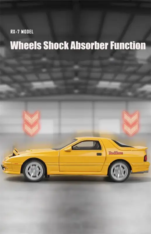 Mazda RX-7 FC3S RED SUNS 1:32 Model Samochodu Die-Cast