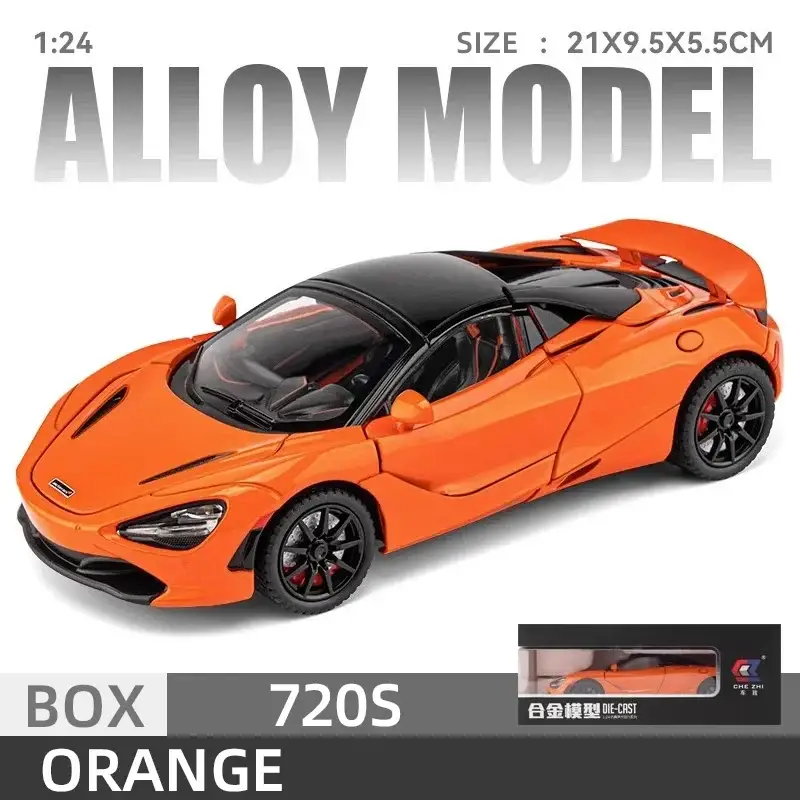 McLaren 720S 1:24 Model Samochodu Metalowy Dźwięk i Światło