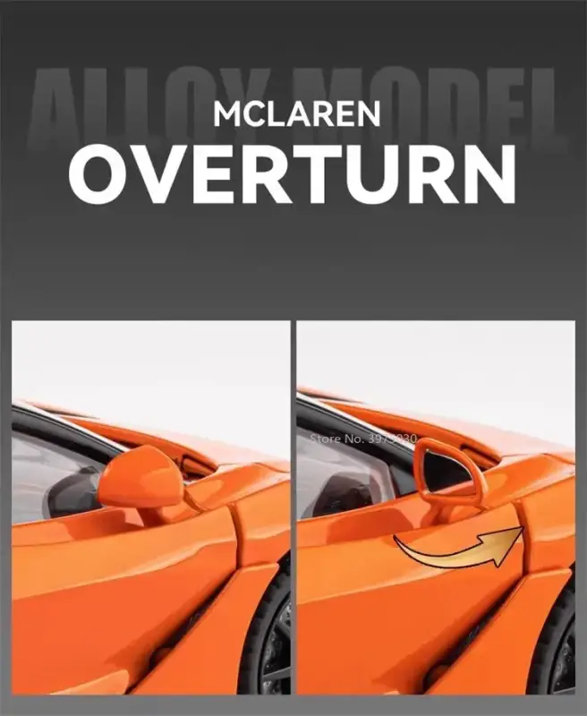 McLaren 720S 1:24 Model Samochodu Metalowy Dźwięk i Światło