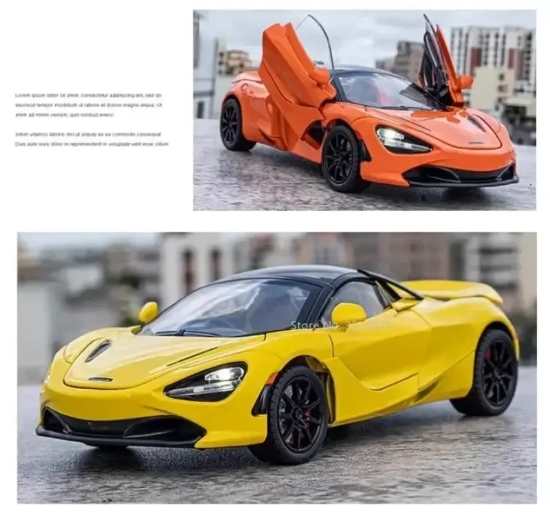 McLaren 720S 1:24 Model Samochodu Metalowy Dźwięk i Światło