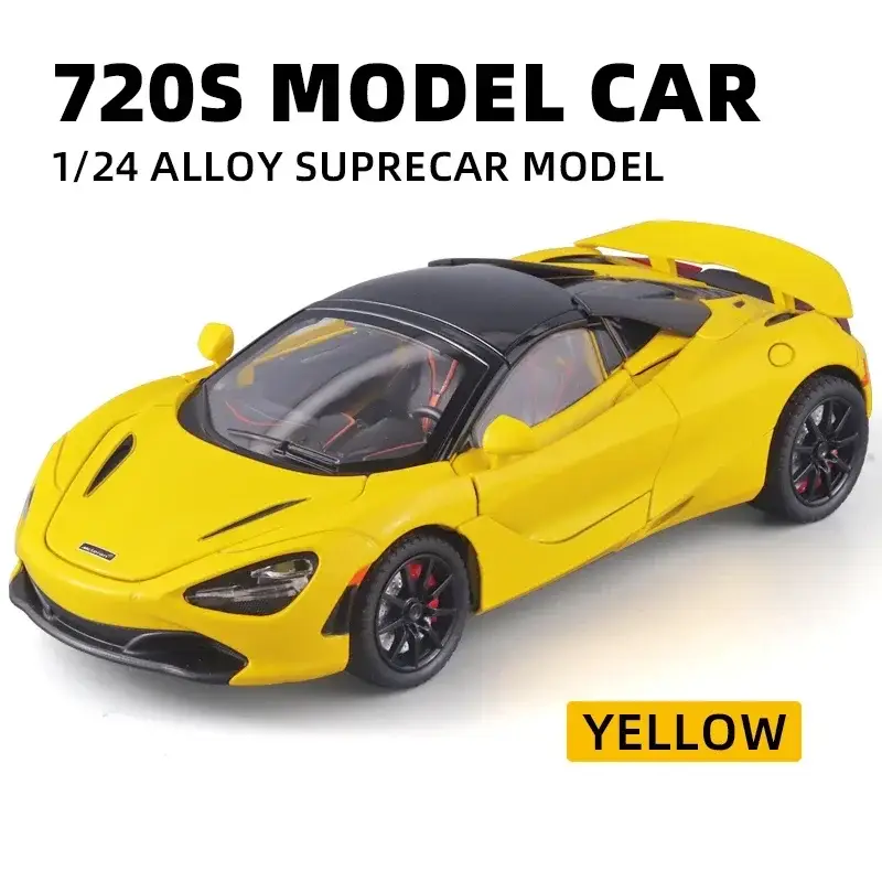 McLaren 720S 1:24 Model Samochodu Metalowy Dźwięk i Światło