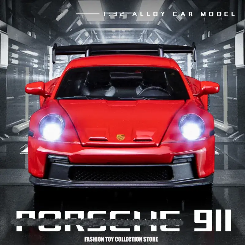 Porsche 911 GT3 1:32 Model Samochodu Metalowy Dźwięk i Światło