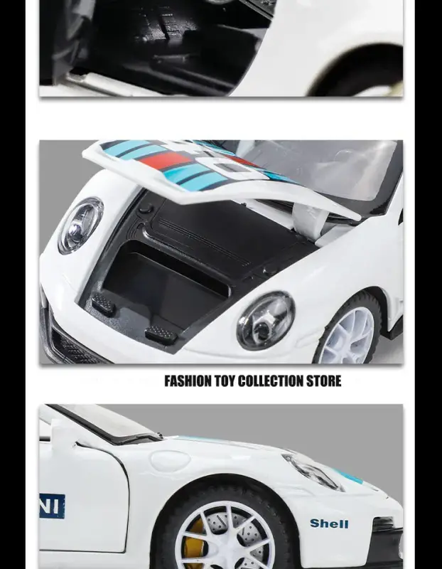 Porsche 911 GT3 1:32 Model Samochodu Metalowy Dźwięk i Światło