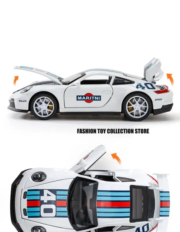 Porsche 911 GT3 1:32 Model Samochodu Metalowy Dźwięk i Światło