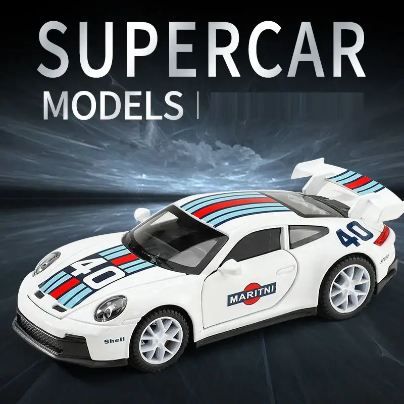 Porsche 911 GT3 1:32 Model Samochodu Metalowy Dźwięk i Światło