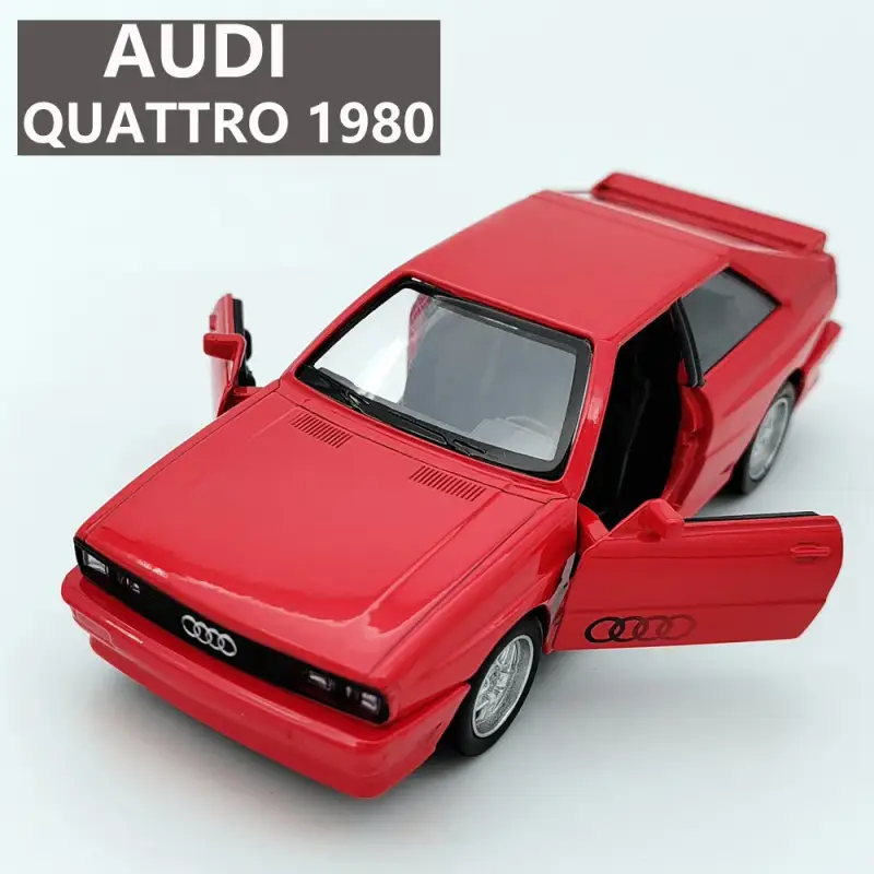 Audi Quattro 1980 1:36 Model Samochodu Metalowy Otwierane Drzwi