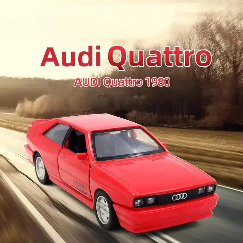 Audi Quattro 1980 1:36 Model Samochodu Metalowy Otwierane Drzwi