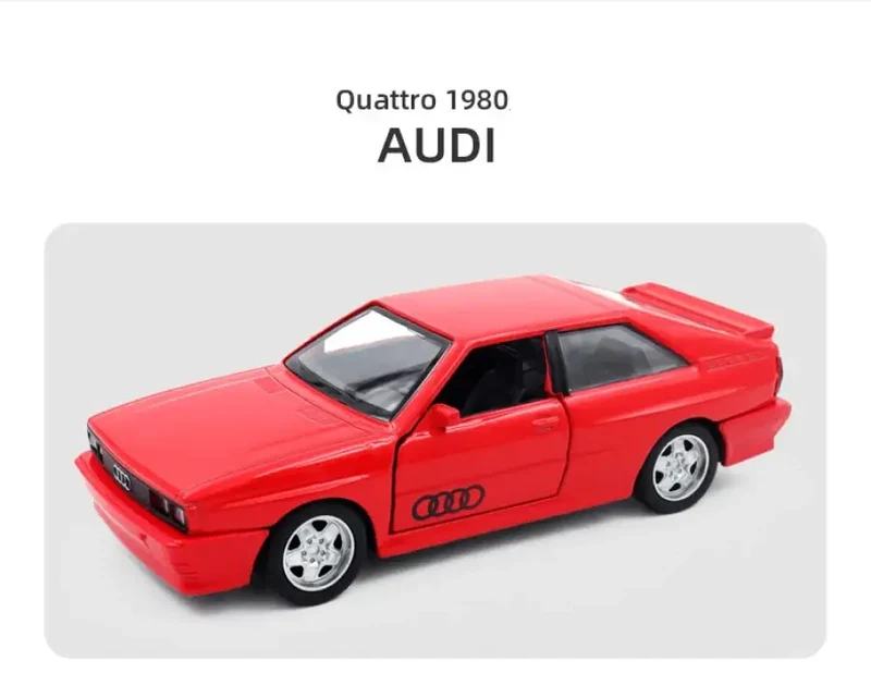 Audi Quattro 1980 1:36 Model Samochodu Metalowy Otwierane Drzwi