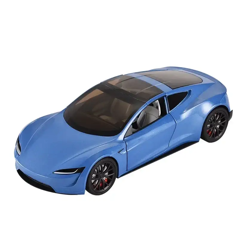 Tesla Roadster 1:24 Model Samochodu Metalowy Dźwięk
