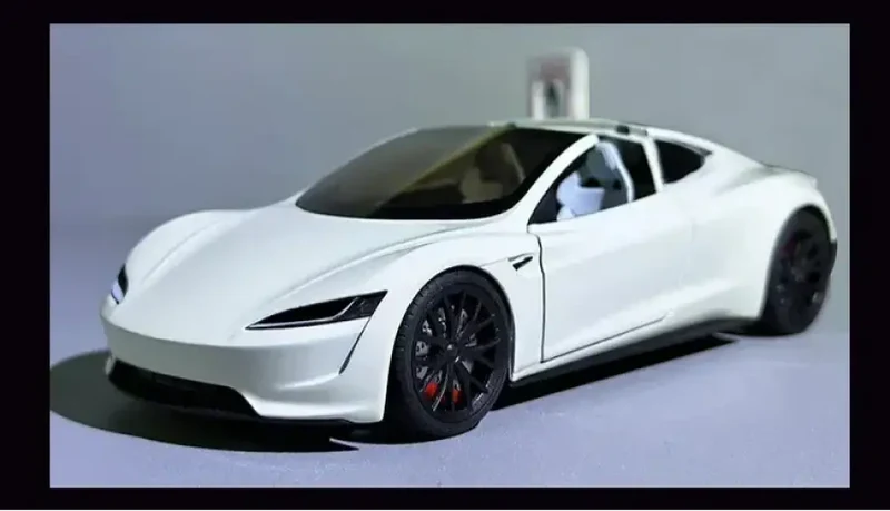 Tesla Roadster 1:24 Model Samochodu Metalowy Dźwięk