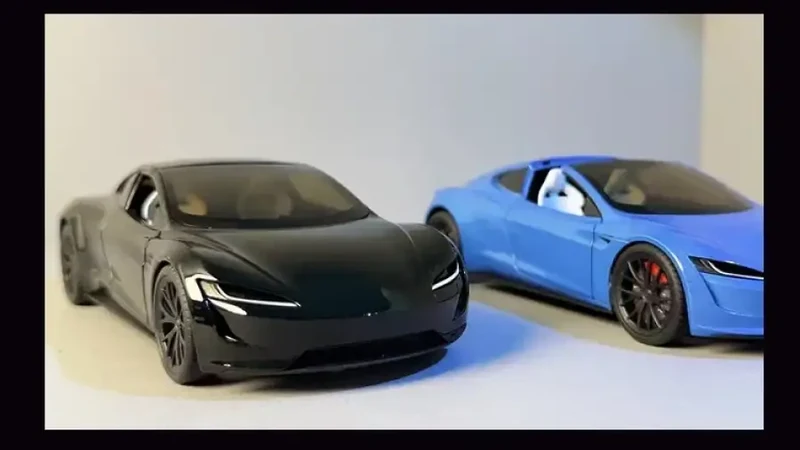 Tesla Roadster 1:24 Model Samochodu Metalowy Dźwięk
