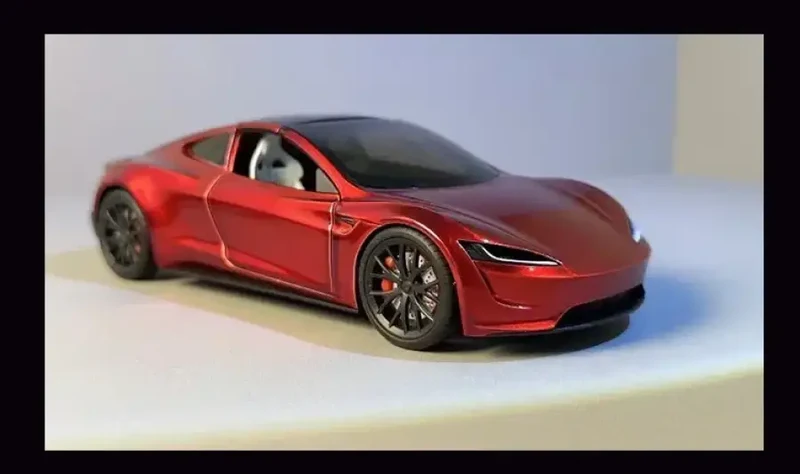 Tesla Roadster 1:24 Model Samochodu Metalowy Dźwięk