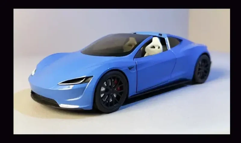 Tesla Roadster 1:24 Model Samochodu Metalowy Dźwięk