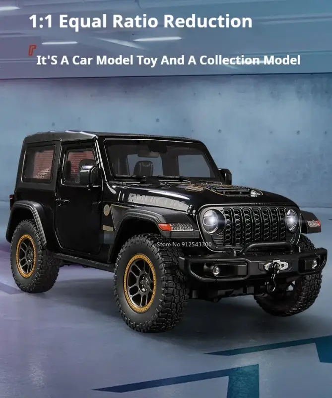 Jeep Wrangler Rubicon Mipon 1:18 Model Samochodu Metalowy Otwierane Drzwi