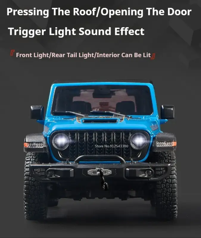 Jeep Wrangler Rubicon Mipon 1:18 Model Samochodu Metalowy Otwierane Drzwi