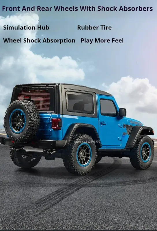 Jeep Wrangler Rubicon Mipon 1:18 Model Samochodu Metalowy Otwierane Drzwi