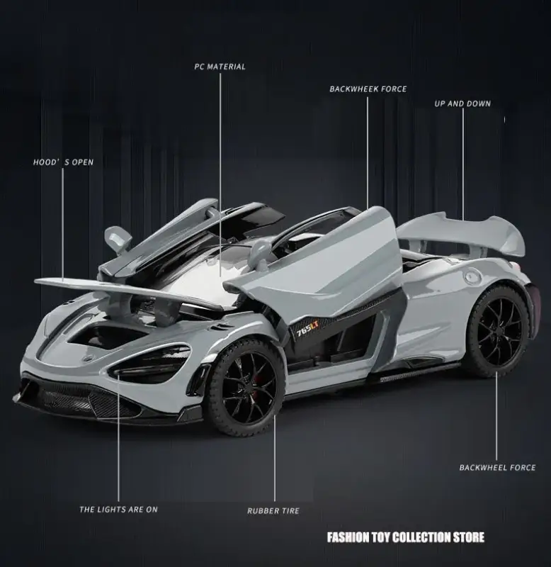 McLaren 765LT 1:32 Model Samochodu Dźwięk i Światło Fast & Furious