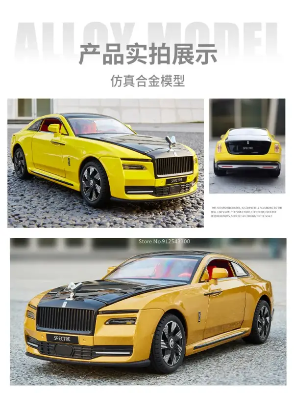 Rolls-Royce Spectre 1:24 Model Samochodu Metalowy Dźwięk i Światło