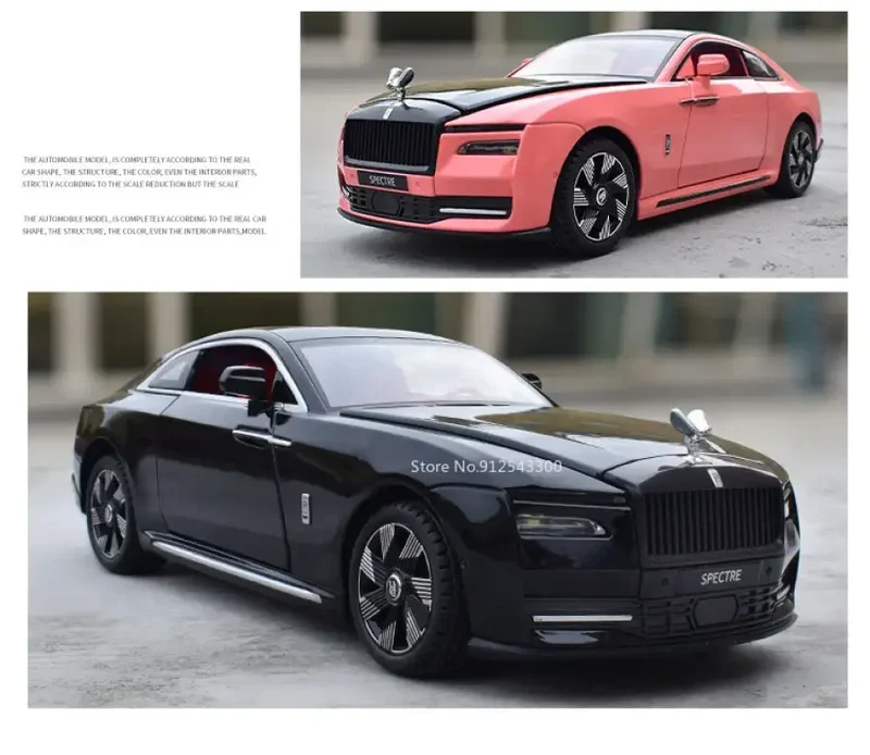 Rolls-Royce Spectre 1:24 Model Samochodu Metalowy Dźwięk i Światło