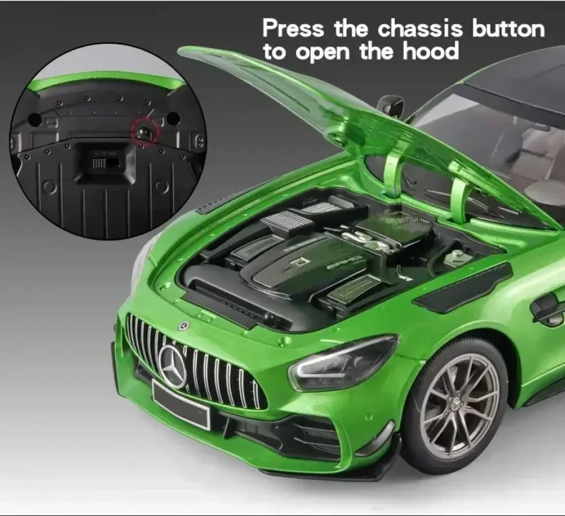 Mercedes-AMG GTR 1:18 Model Samochodu Metalowy Dźwięk i Światło