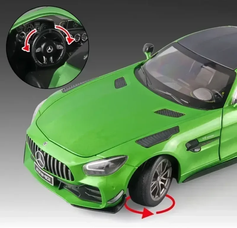 Mercedes-AMG GTR 1:18 Model Samochodu Metalowy Dźwięk i Światło