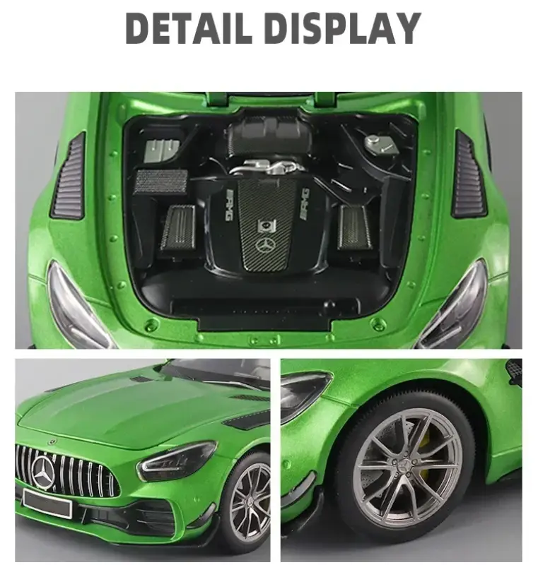 Mercedes-AMG GTR 1:18 Model Samochodu Metalowy Dźwięk i Światło