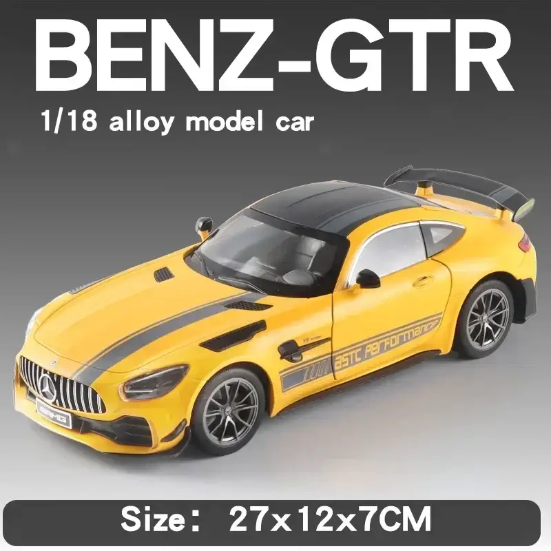 Mercedes-AMG GTR 1:18 Model Samochodu Metalowy Dźwięk i Światło