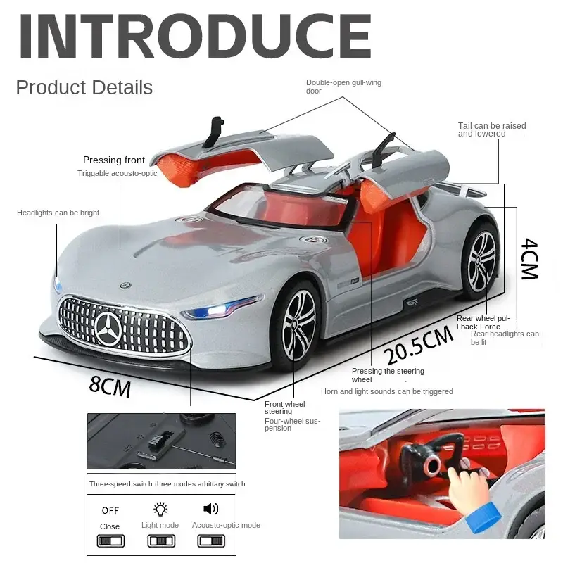 Mercedes-Benz AMG Vision GT 1:24 Model Samochodu Metalowy