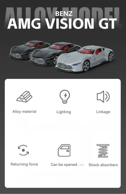Mercedes-Benz AMG Vision GT 1:24 Model Samochodu Metalowy