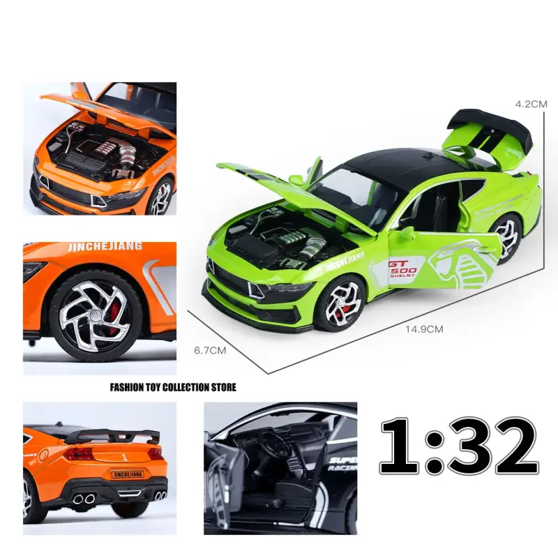 Ford Mustang GT500 1:32 Model Samochodu Metalowy Dźwięk i Światło Fast & Furious