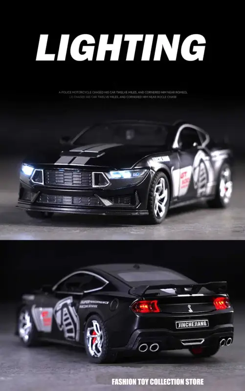 Ford Mustang GT500 1:32 Model Samochodu Metalowy Dźwięk i Światło Fast & Furious