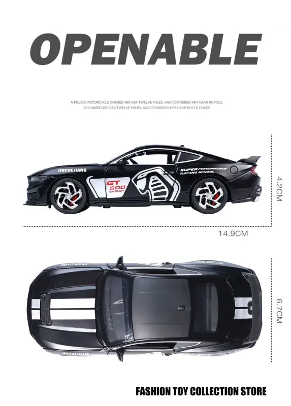 Ford Mustang GT500 1:32 Model Samochodu Metalowy Dźwięk i Światło Fast & Furious